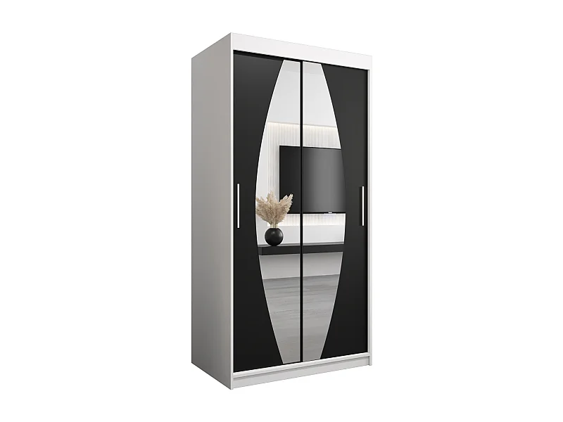 Armoire Elypse À Portes Coulissantes 200/100/62 2 portes (Blanc/Noir)