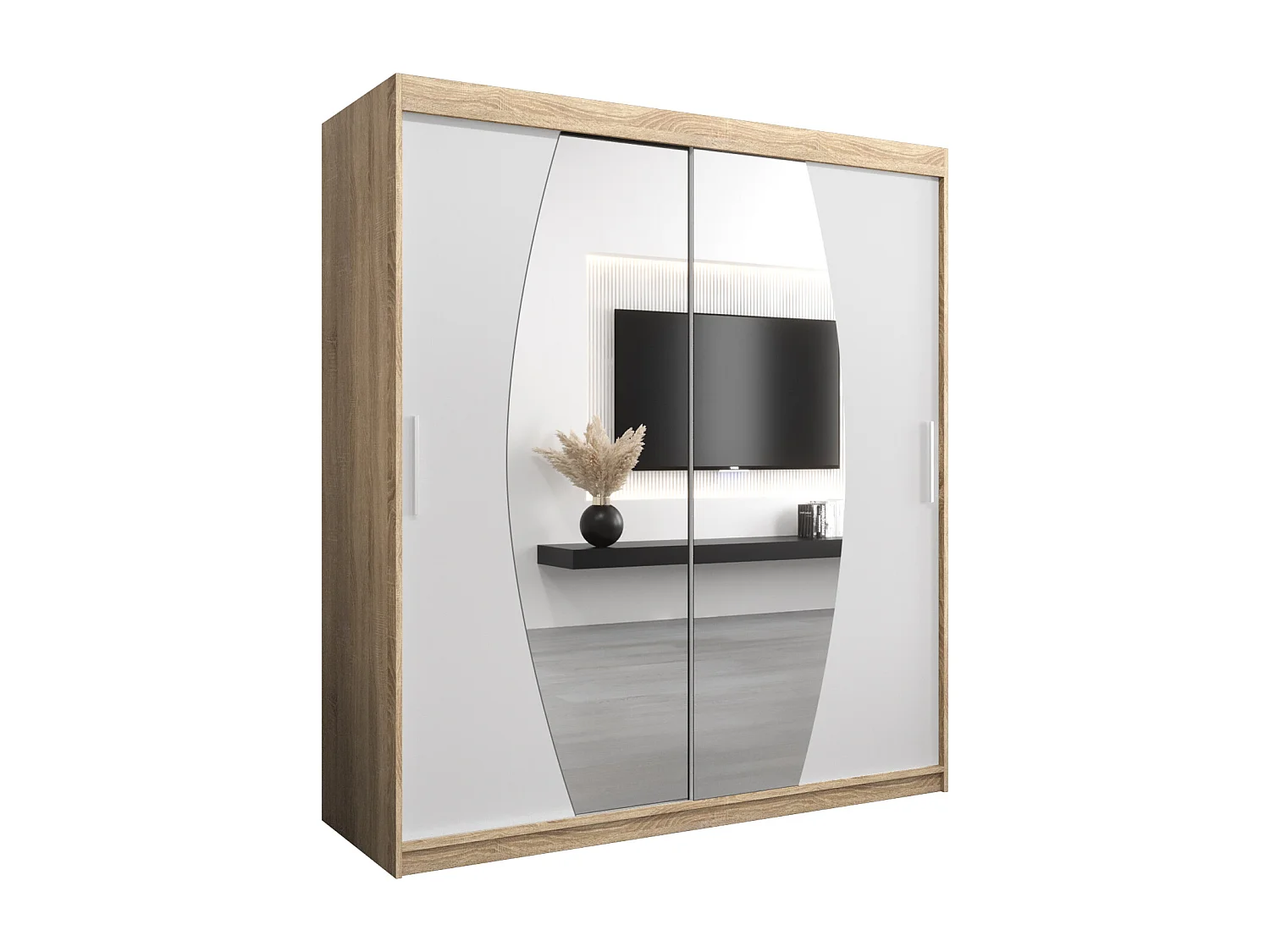 Armario Elypse de puertas correderas 200/180/62 2 puertas (sonoma/blanco)