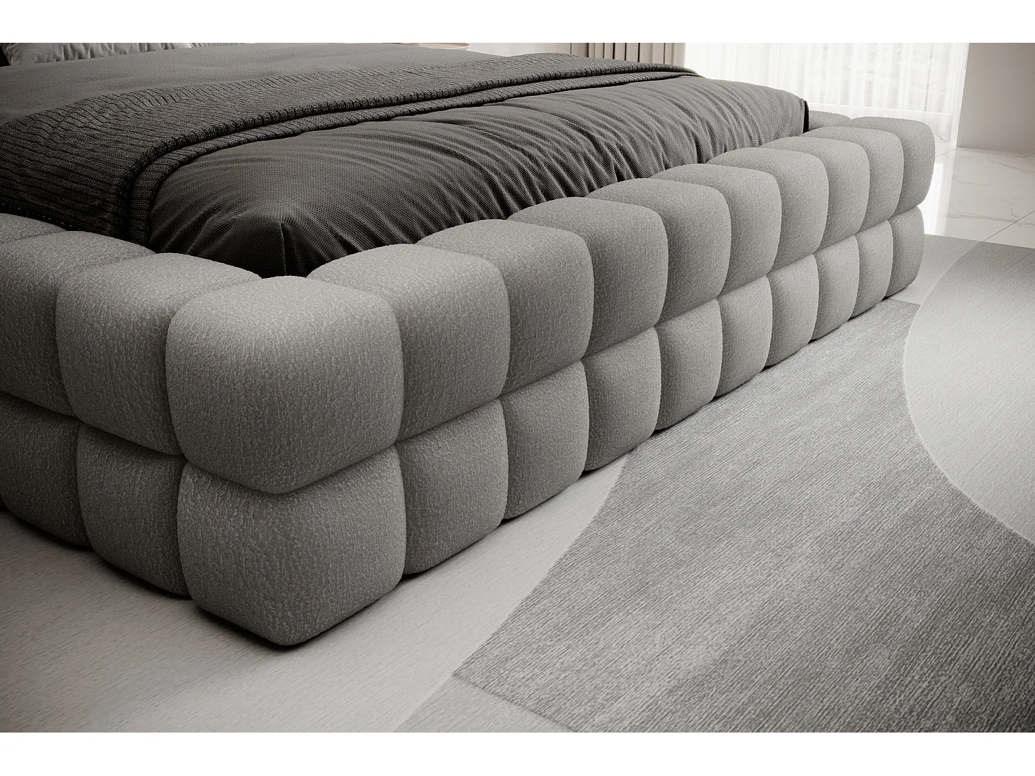 Lit Dario S-140x200/Tissu-Royal04/Gris