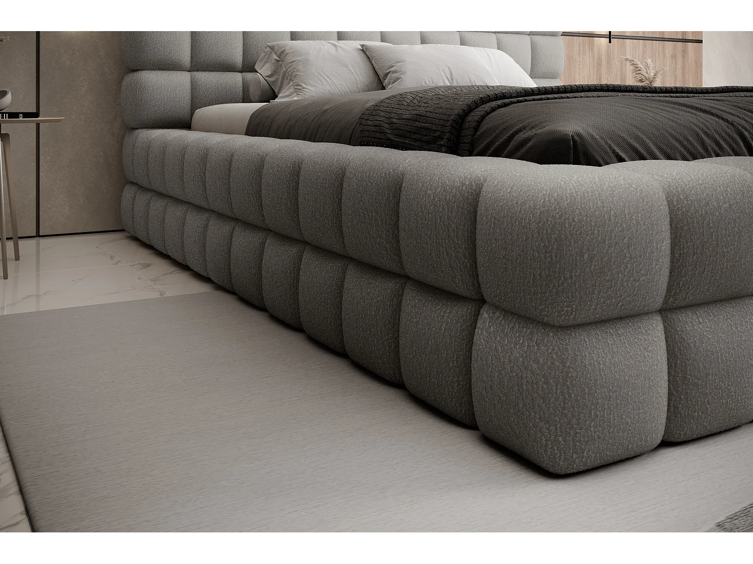 Lit Dario S-140x200/Tissu-Royal04/Gris