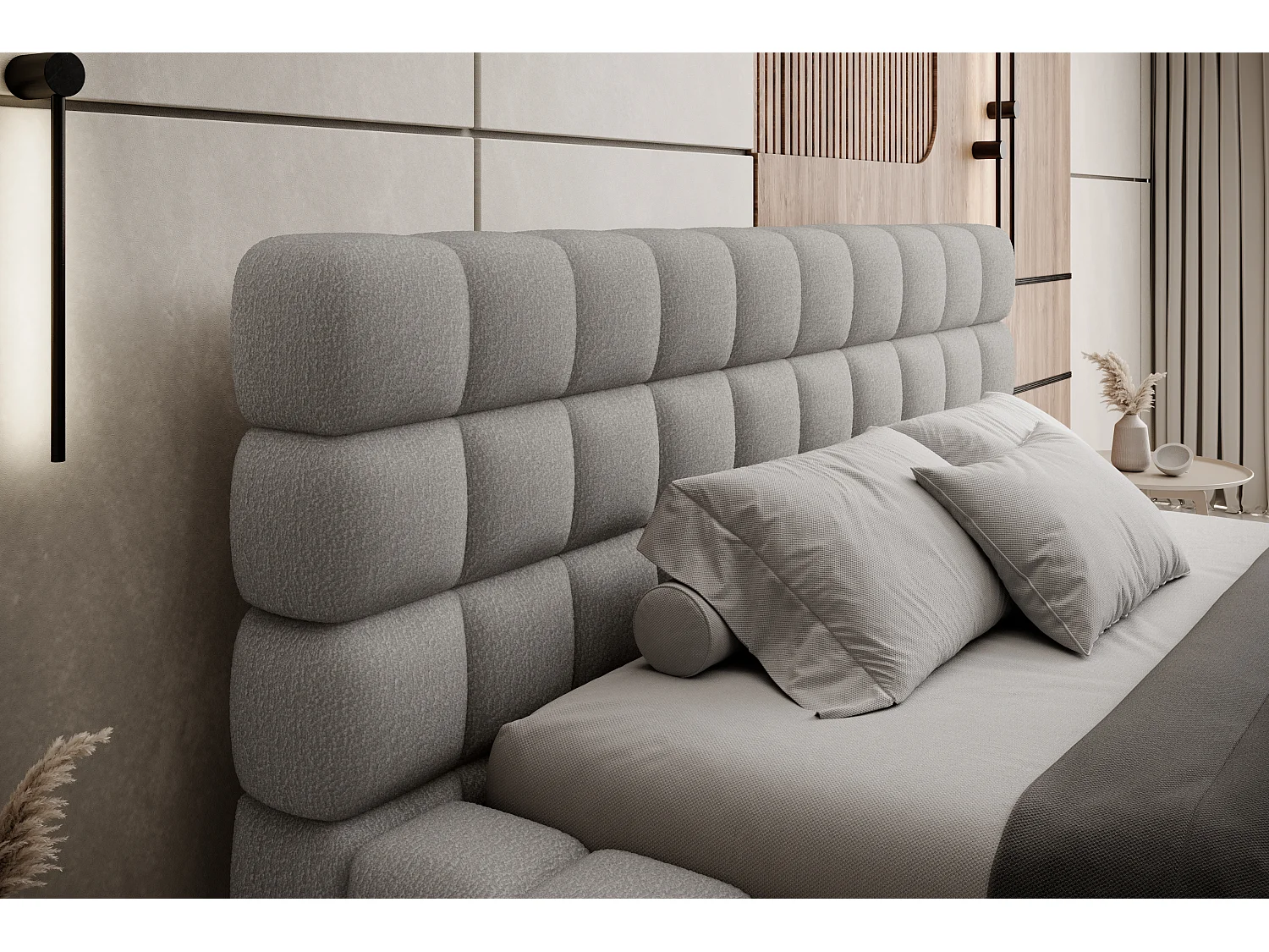 Lit Dario S-140x200/Tissu-Royal04/Gris