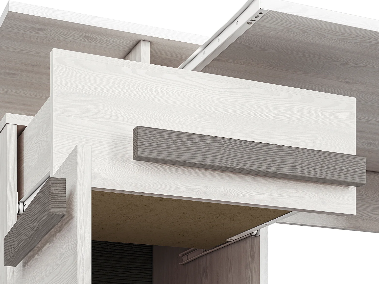 SCHREIBTISCH Blanco Pinie weiß / grau 119 / 55 / 78cm