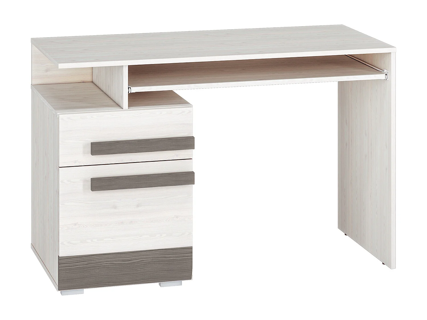 SCHREIBTISCH Blanco Pinie weiß / grau 119 / 55 / 78cm