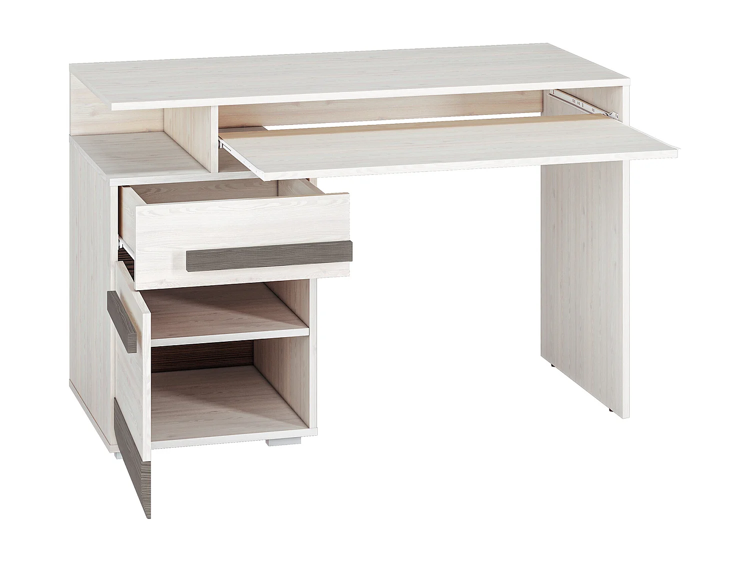 SCHREIBTISCH Blanco Pinie weiß / grau 119 / 55 / 78cm