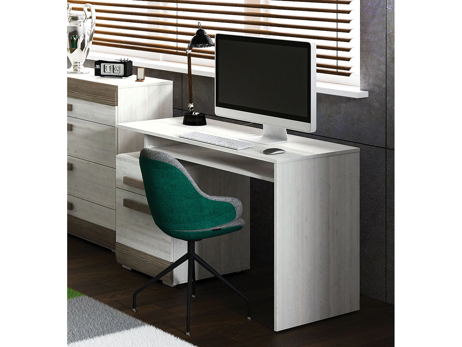 SCHREIBTISCH Blanco Pinie weiß / grau 119 / 55 / 78cm