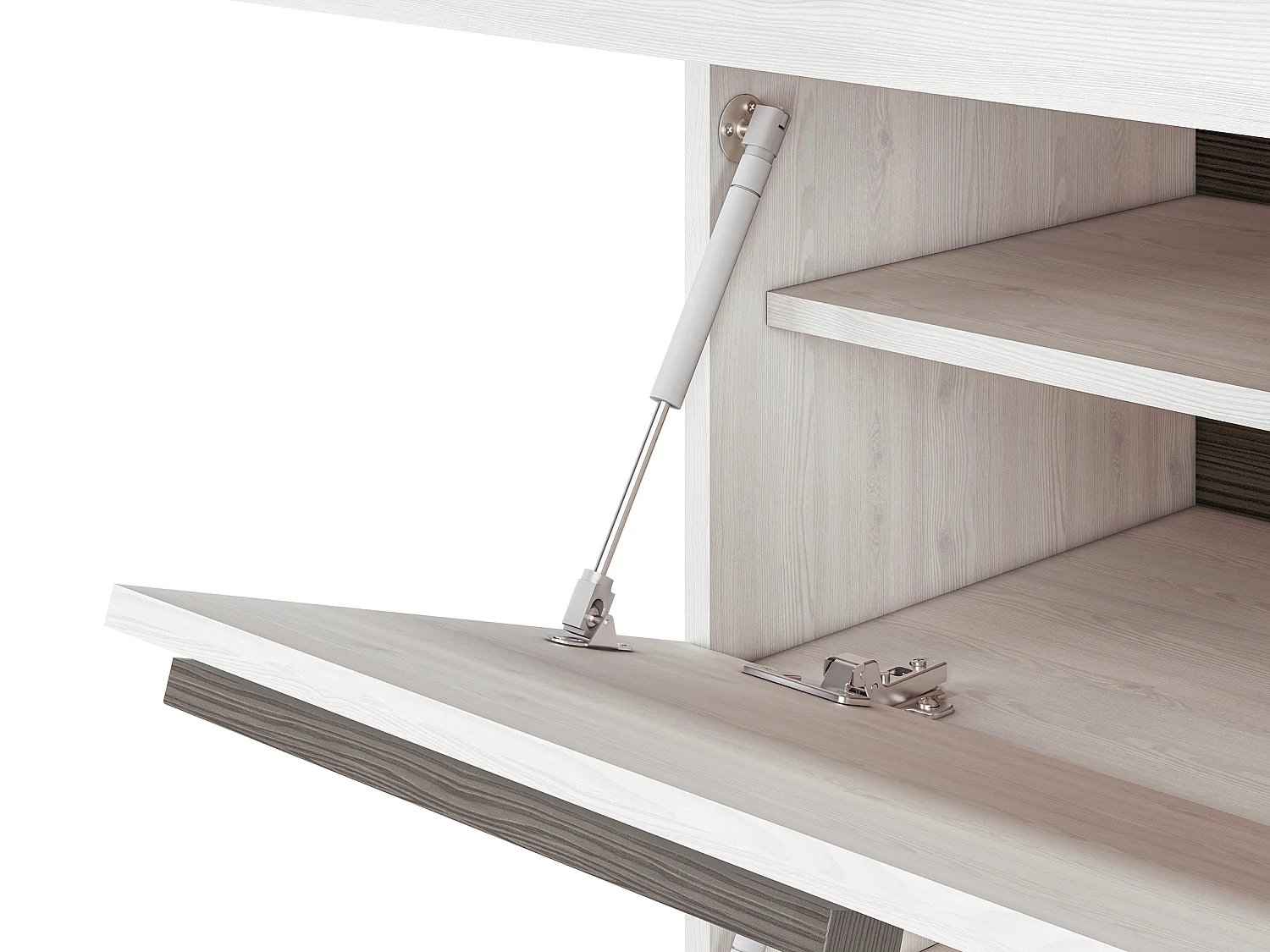 SCHUHSCHRANK Blanco Pinie weiß / grau 55 / 42 / 96cm