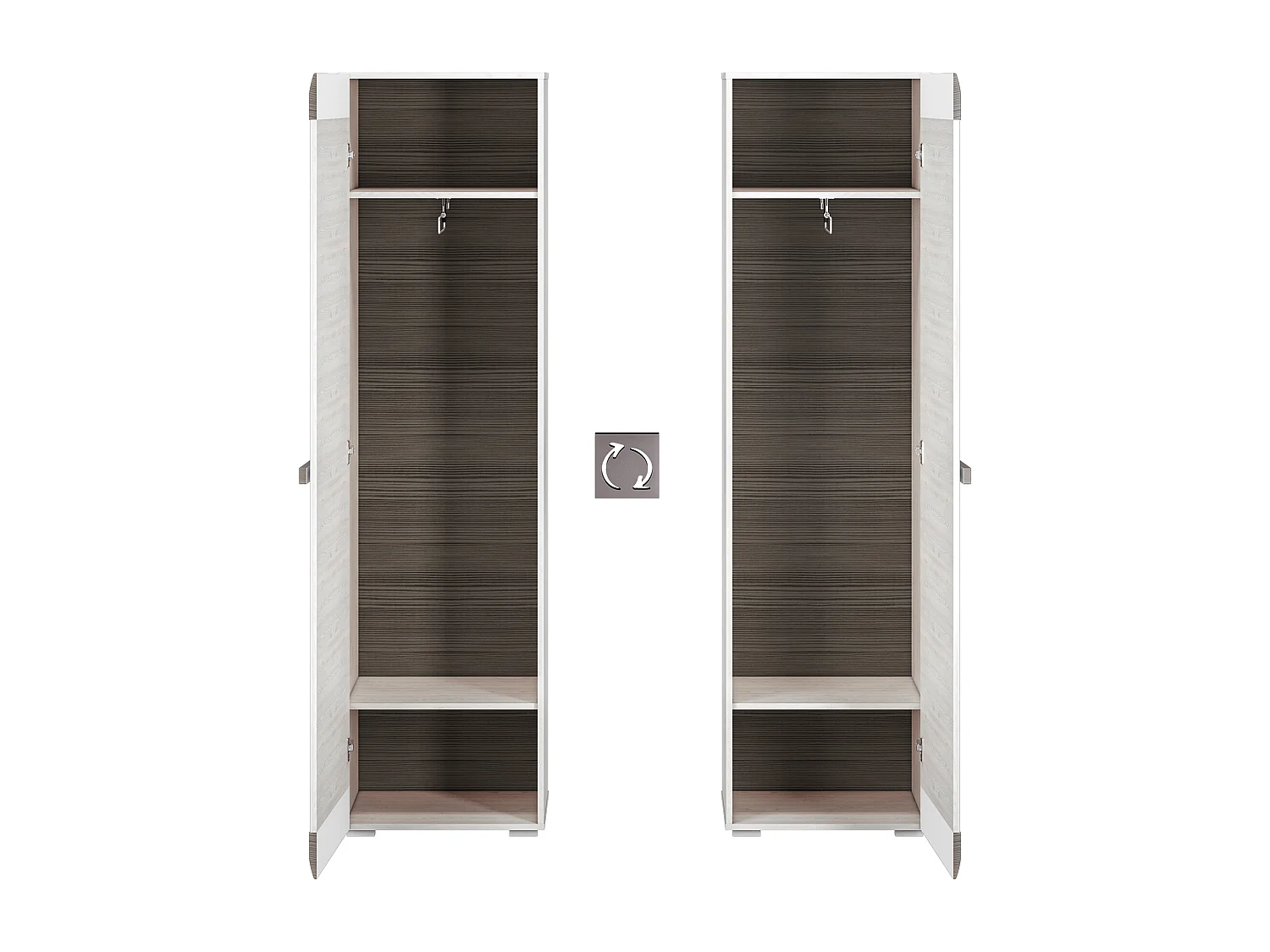 STAURAUMSCHRANK Blanco Pinie weiß / grau 55 / 42 / 202cm