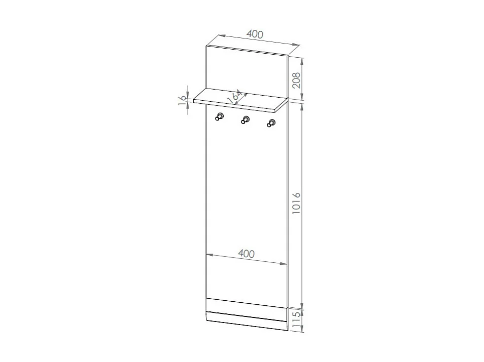 PANEEL Blanco Pinie weiß / grau 40 / 20 / 136cm