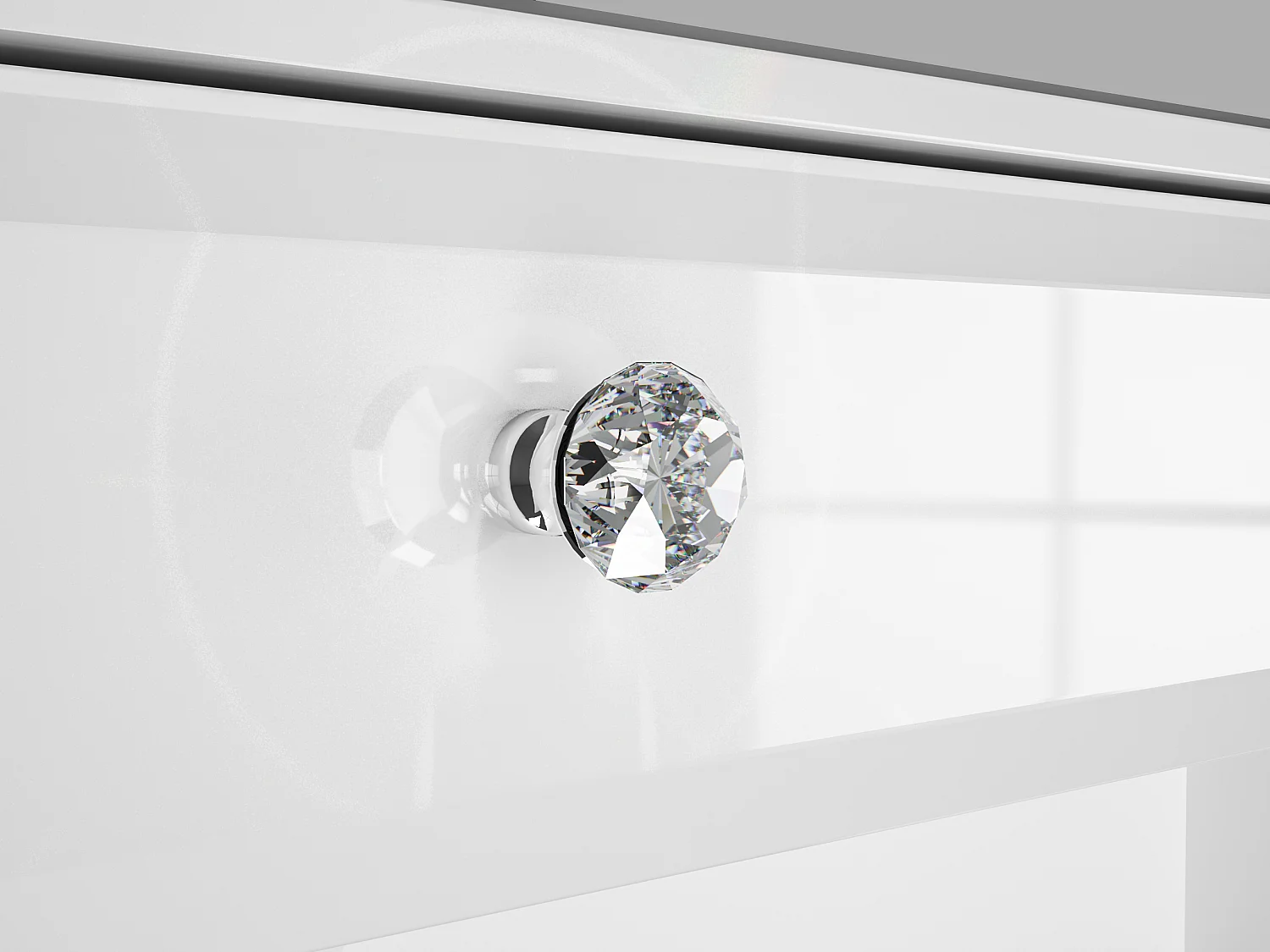 SCHMINKTISCH Glamour weiß / weiß hochglanz 100 / 41 / 79cm