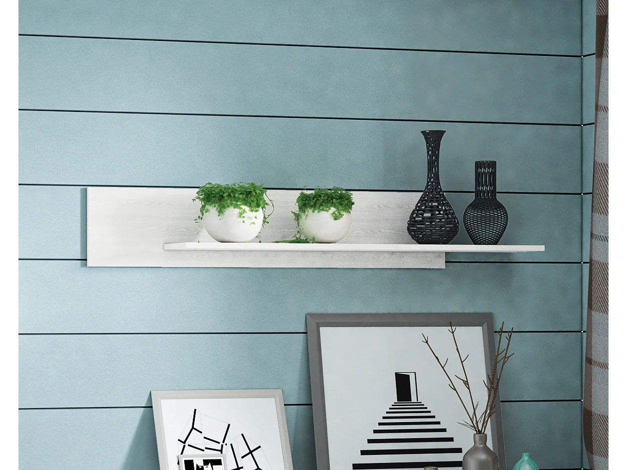 WANDREGAL Blanco Pinie weiß / grau 138 / 21 / 23cm