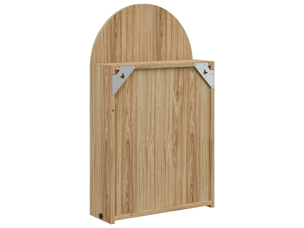 Armoire de bain à miroir avec LED arquée chêne 42x13x70 cm