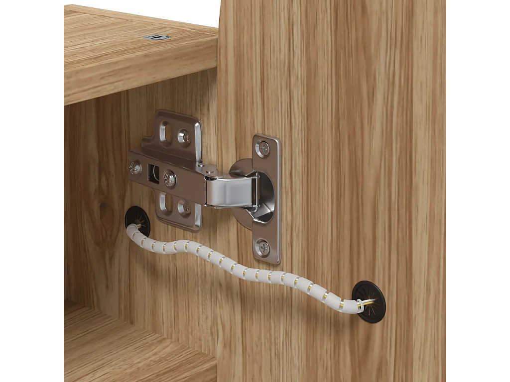 Armoire de bain à miroir avec LED arquée chêne 42x13x70 cm