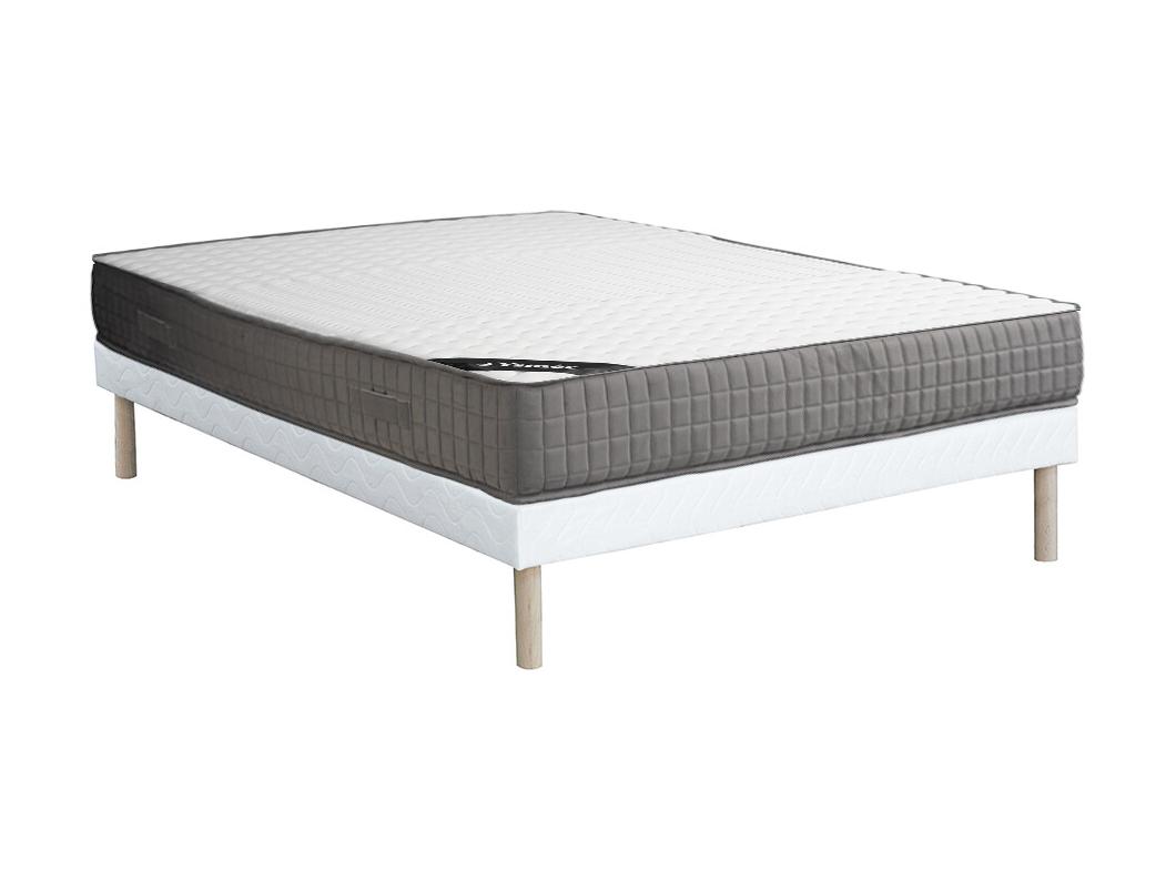 Ensemble 140 x 190 cm sommier tapissier + matelas mousse et accueil mémoire de forme 11 zones ép.22cm - DANEVO de YSMÉE