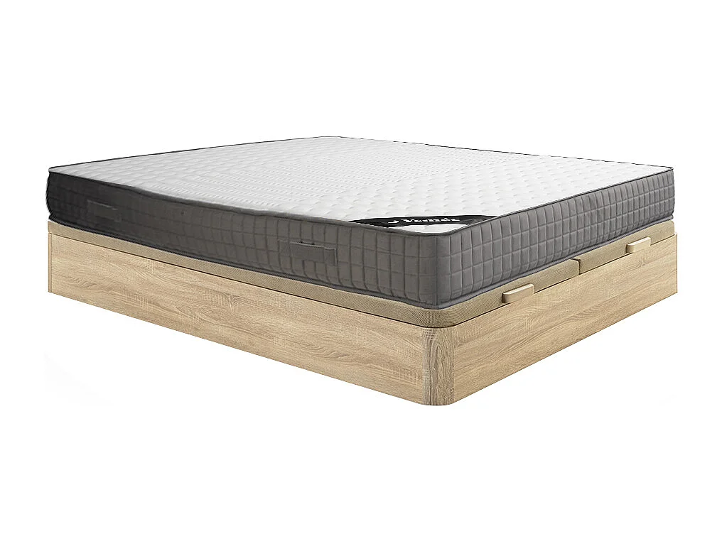 Set 180x200cm rete vano Naturale chiaro + mater. schiuma accoglienza memory 11 zone sp.22cm  - DANEVO di YSMÉE
