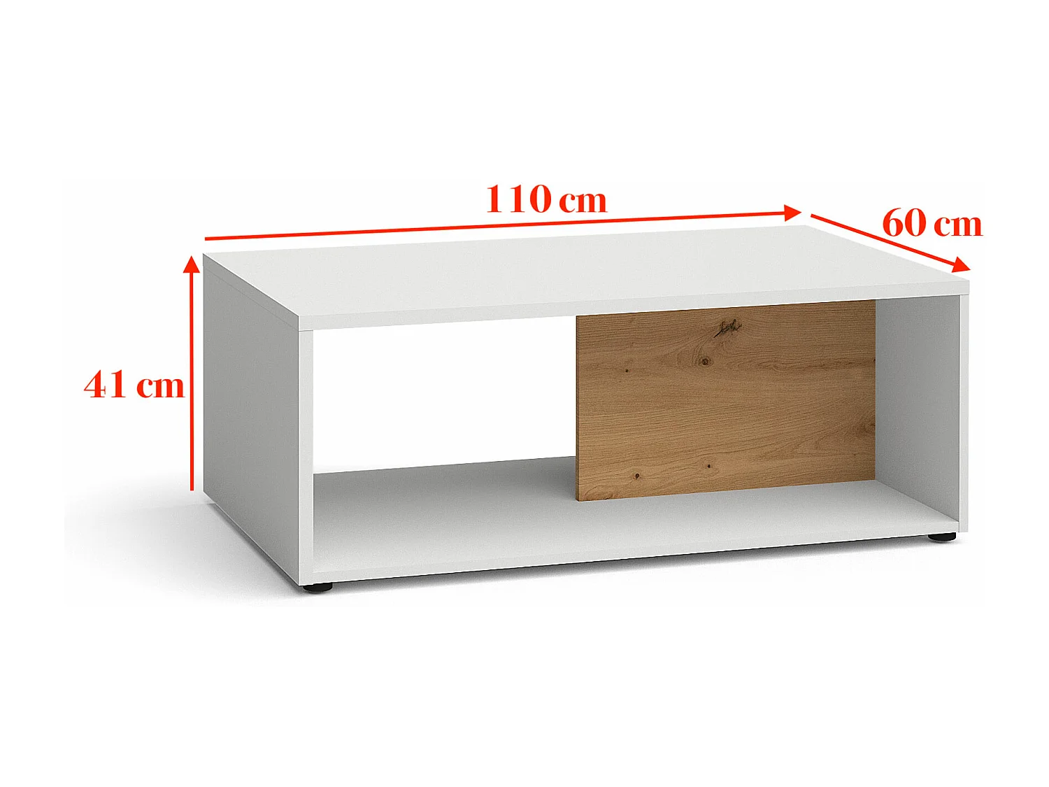 COUCHTISCH Oviedo weiß matt / Artisan Eiche 110 / 60 / 41cm