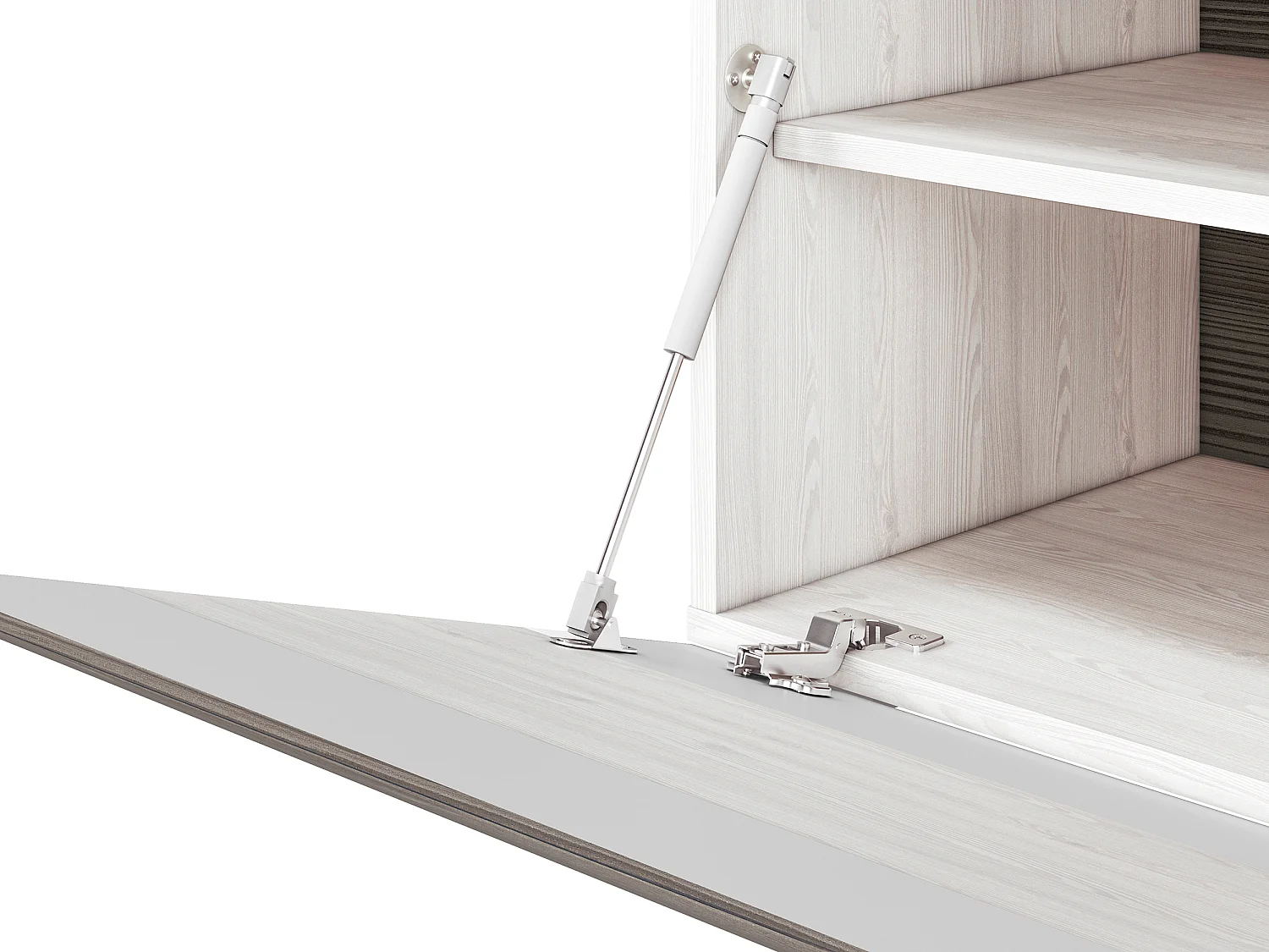 GARDEROBEN-SET Blanco Pinie weiß / grau 6-teilig