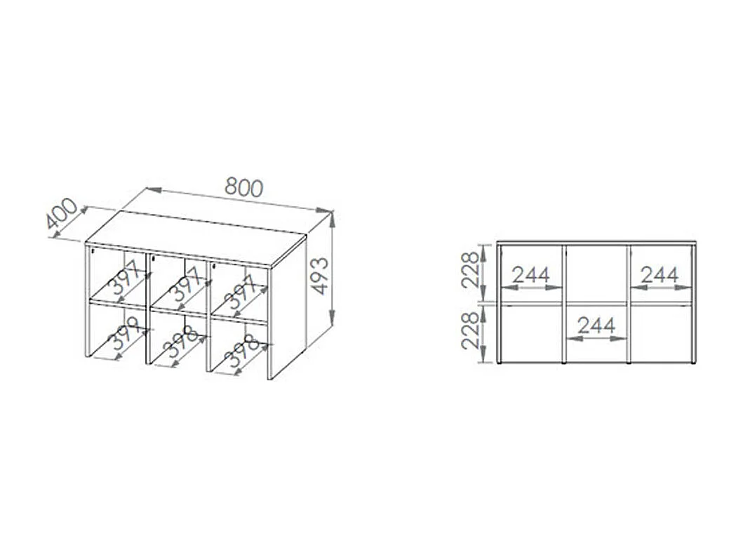 GARDEROBEN-SET Blanco Pinie weiß / grau 3-teilig