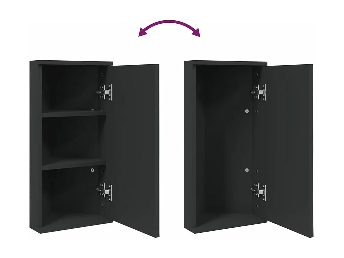 Badkamerkast met spiegel 30x24x60 cm zwart