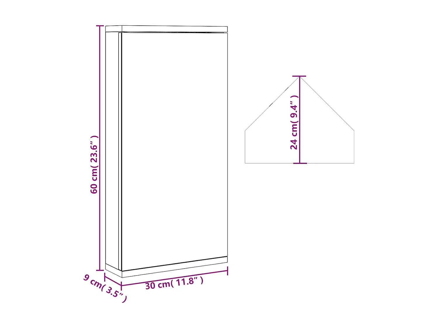 Badkamerkast met spiegel 30x24x60 cm zwart