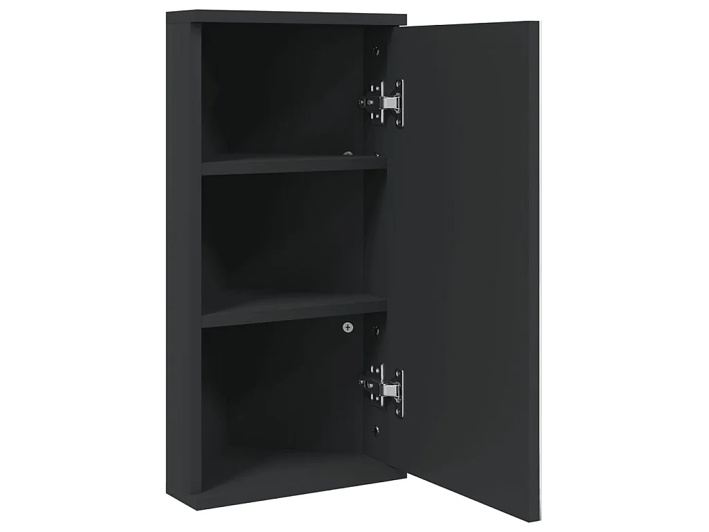 Armoire de bain à miroir d'angle noir 30x24x60 cm