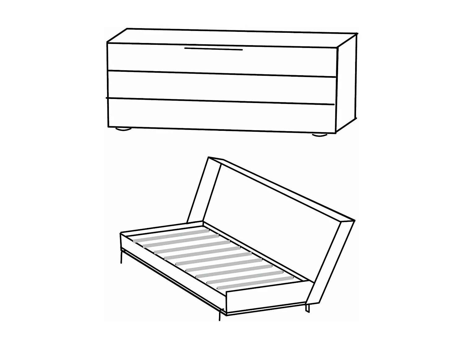 SCHRANKBETT Juist weiß 212 / 117 / 105cm