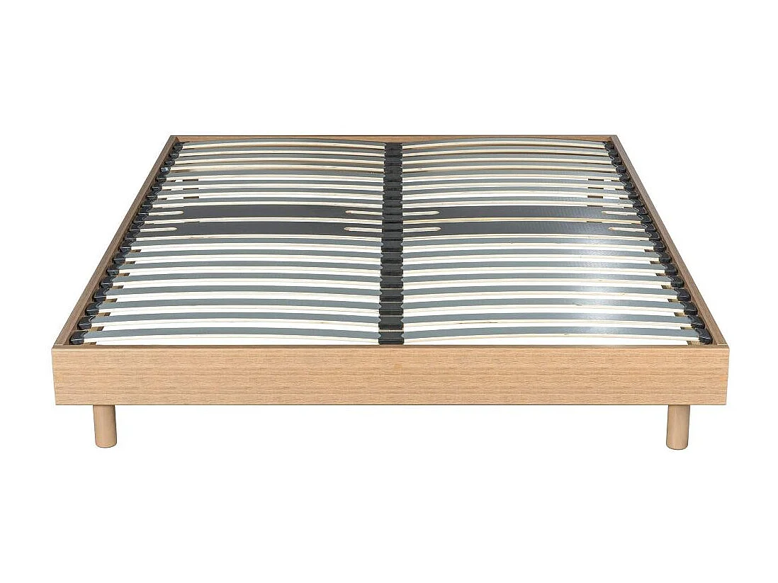Matelas et sommier 160x200 Mousse - Decokit - Soutien medium - Sommier en kit - Chêne