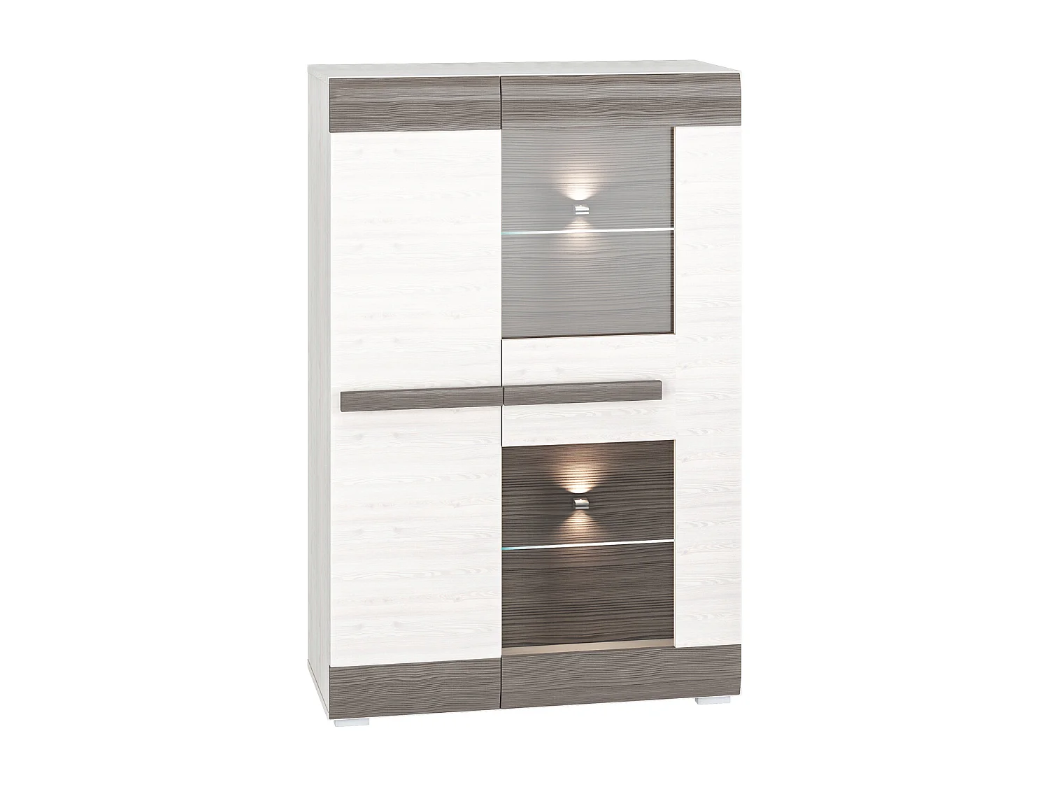 HIGHBOARD Blanco Pinie weiß / grau 92 / 42 / 140cm