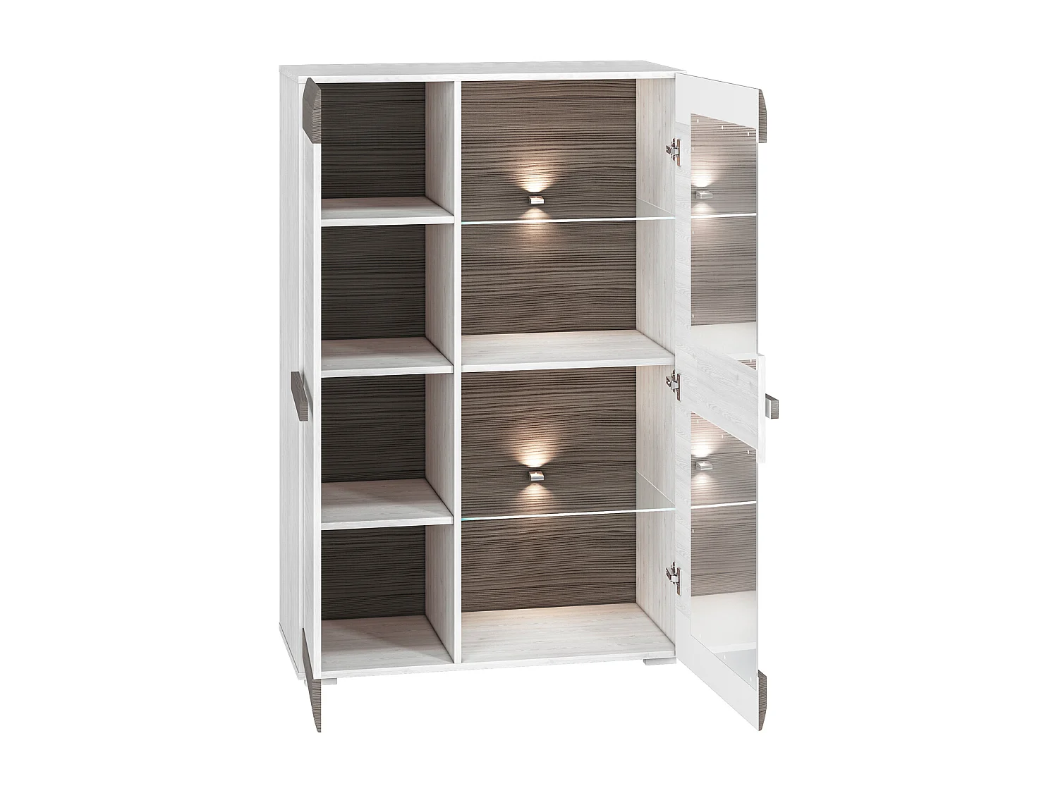 HIGHBOARD Blanco Pinie weiß / grau 92 / 42 / 140cm