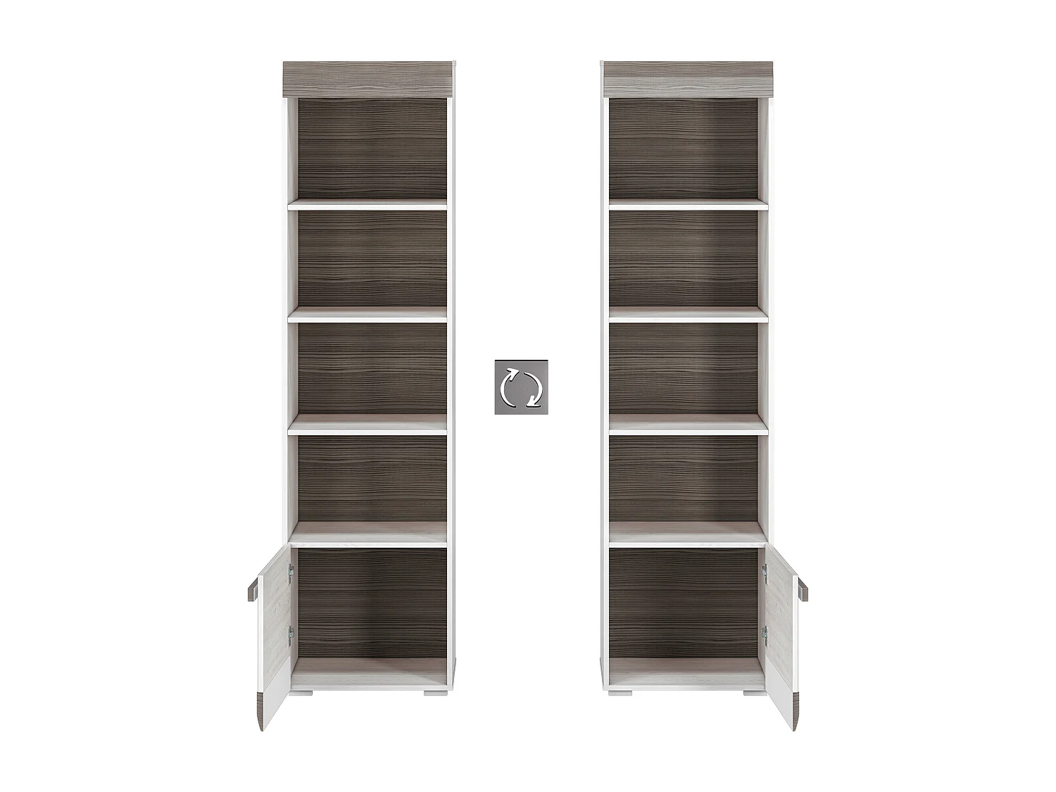 REGAL Blanco Pinie weiß / grau 55 / 42 / 202cm