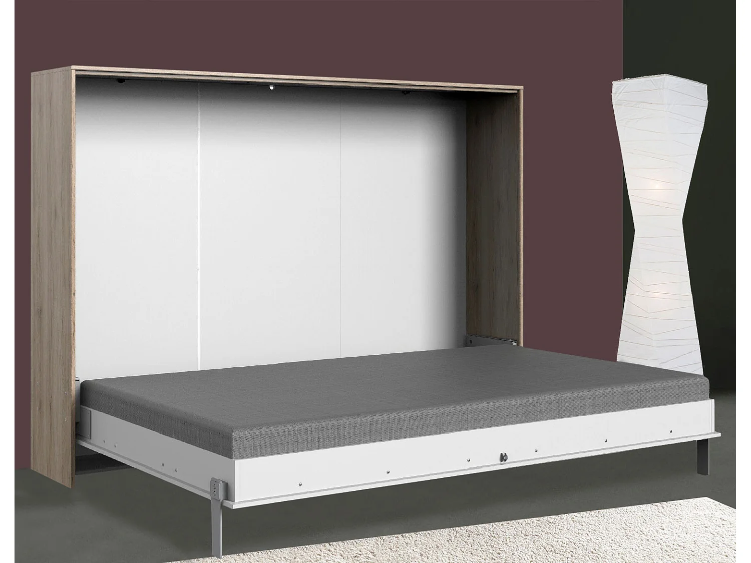 SCHRANKBETT Juist Weiß / Sanremo Eiche 212 / 167 / 154cm