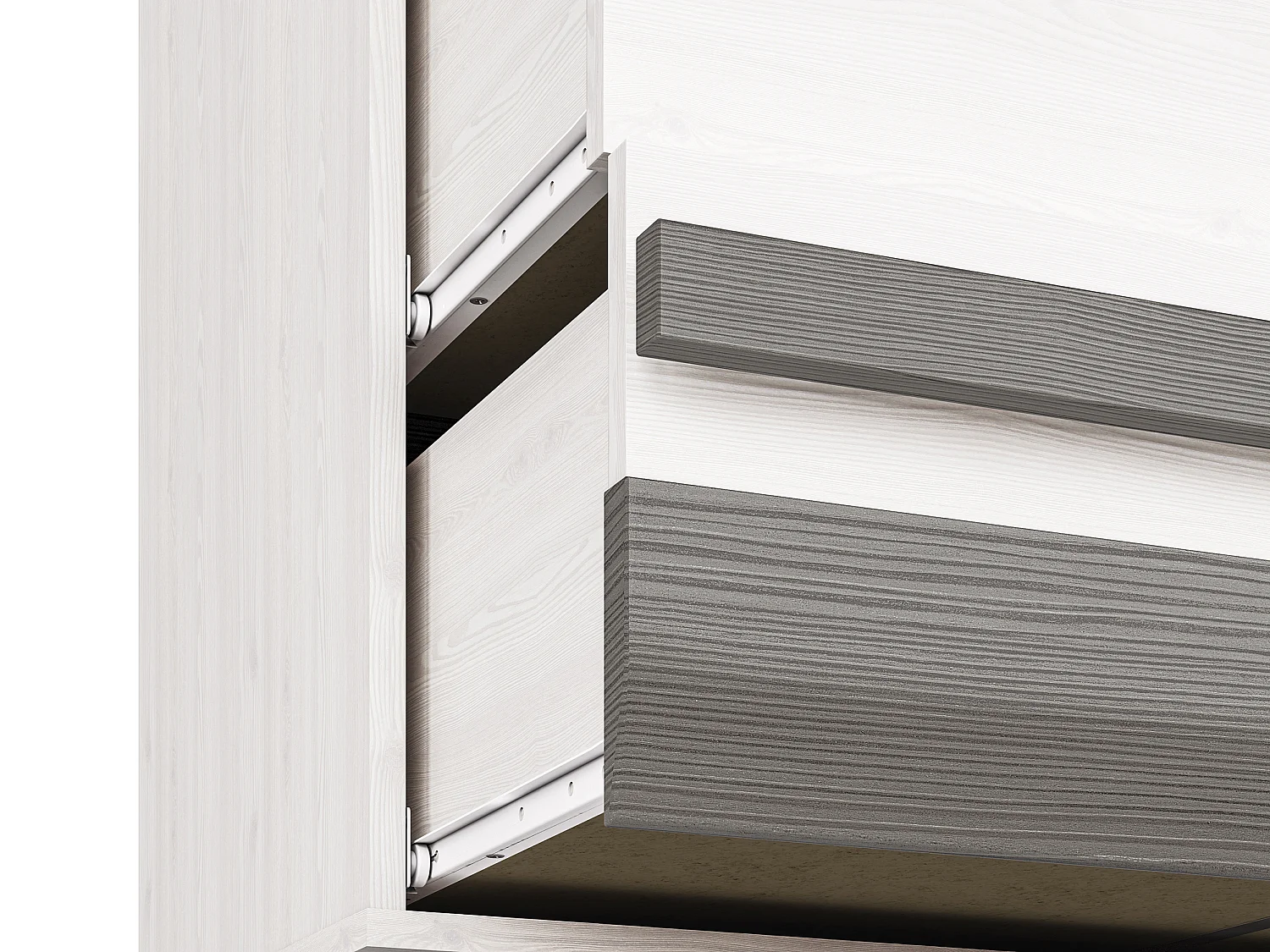 KOMMODE Blanco Pinie weiß / grau 86 / 42 / 96cm