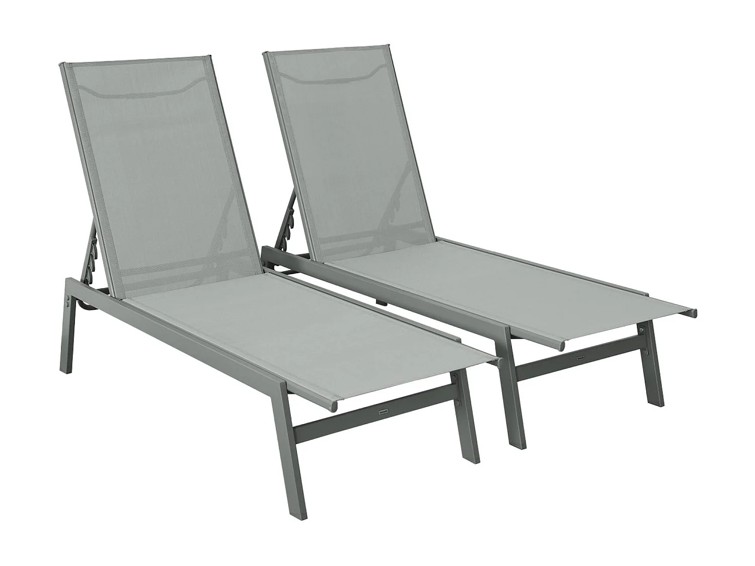 Tumbona de acero multi posiciones, set de 2 verde kaki