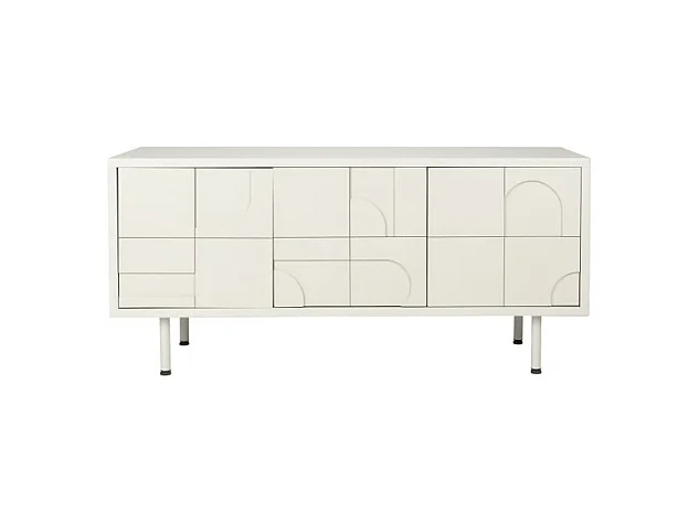 Buffet motif géométrique 120 cm beige Funk