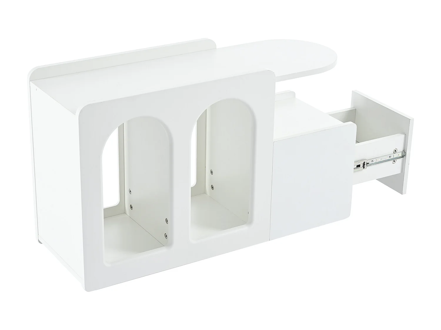 Bufet na kółkach - z wielofunkcyjnym przechowywaniem - unikalny design - Biały