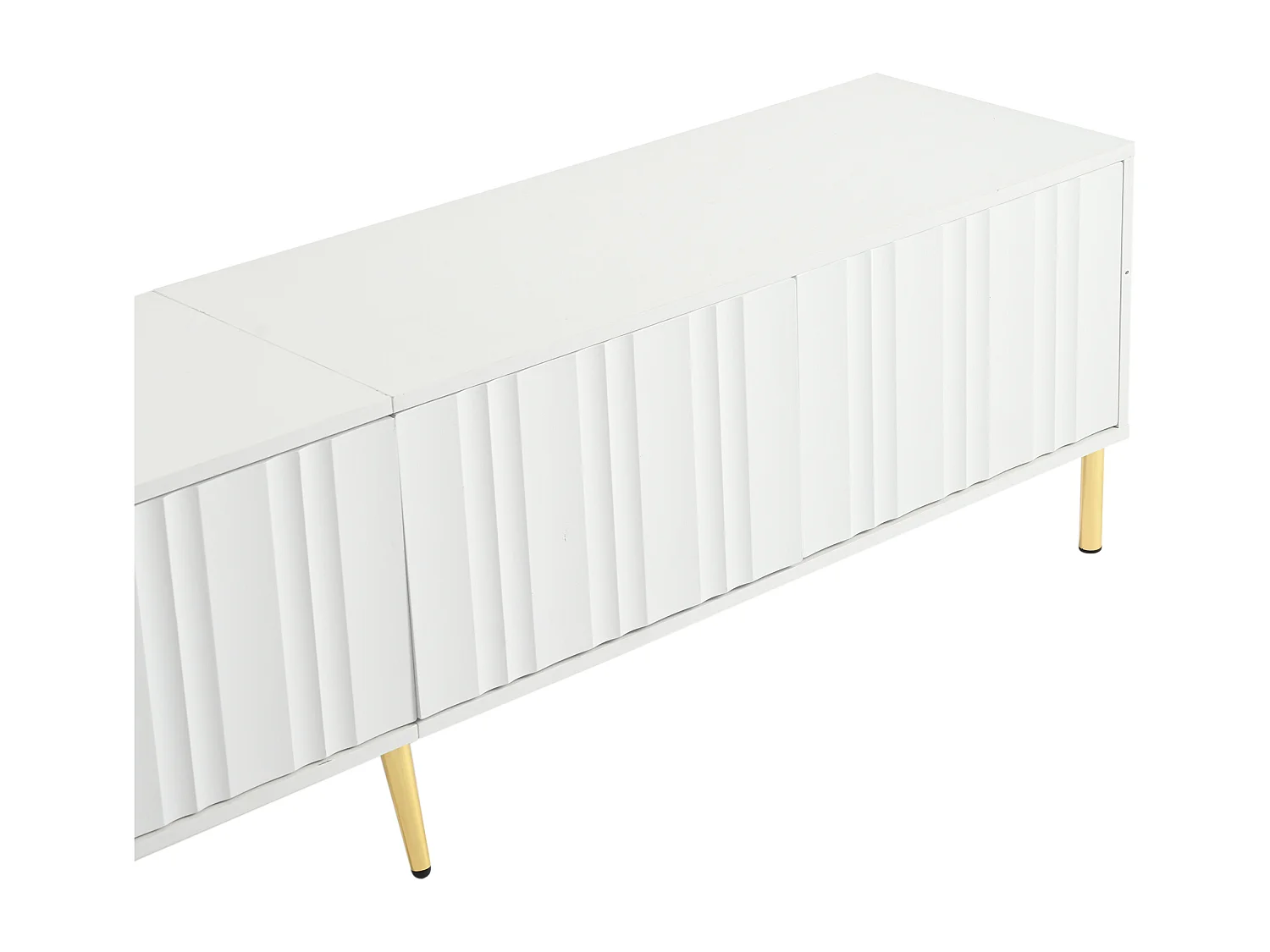 Mobile TV L 190 cm - 4 ante e 8 ripiani - stile moderno - Bianco