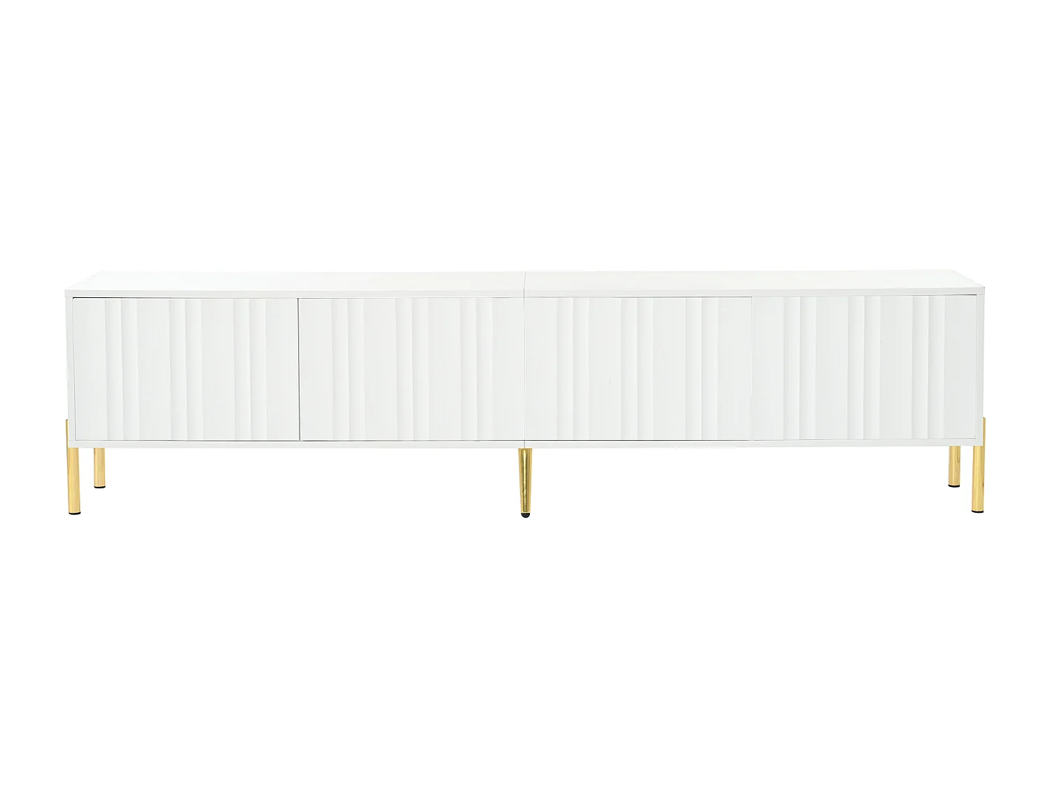 Mobile TV L 190 cm - 4 ante e 8 ripiani - stile moderno - Bianco