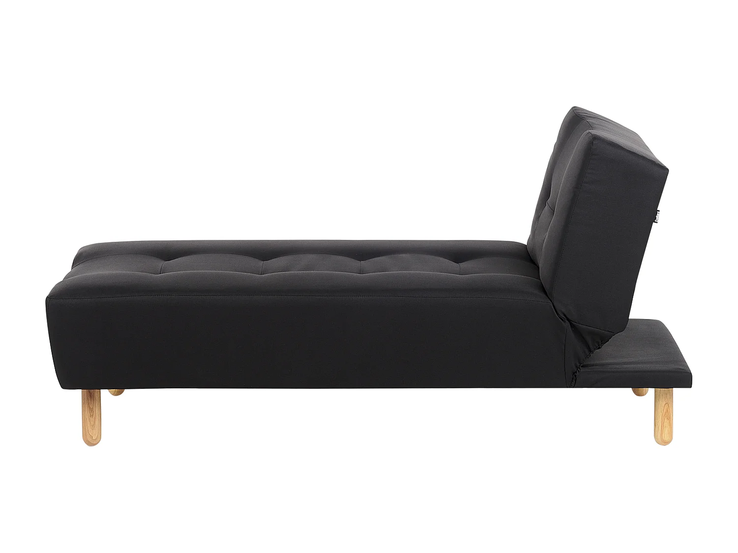 Chaiselounge Stoffbezug schwarz gesteppt verstellbare Rückenlehne Retro Alsten