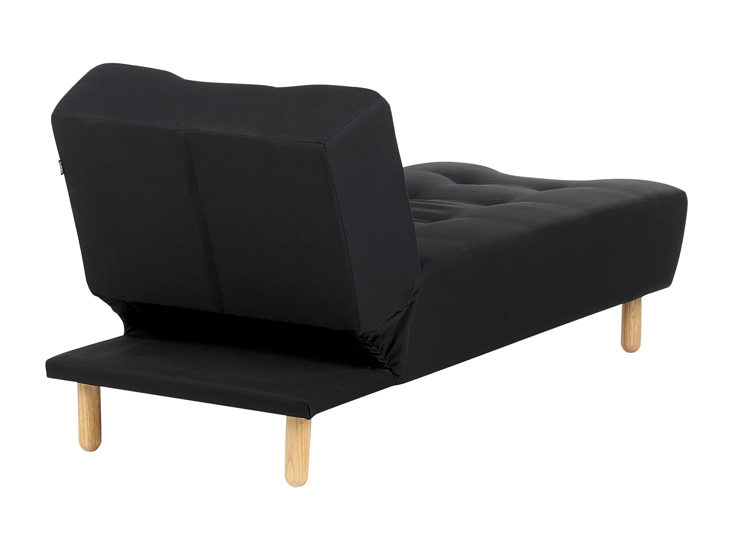 Chaiselounge Stoffbezug schwarz gesteppt verstellbare Rückenlehne Retro Alsten