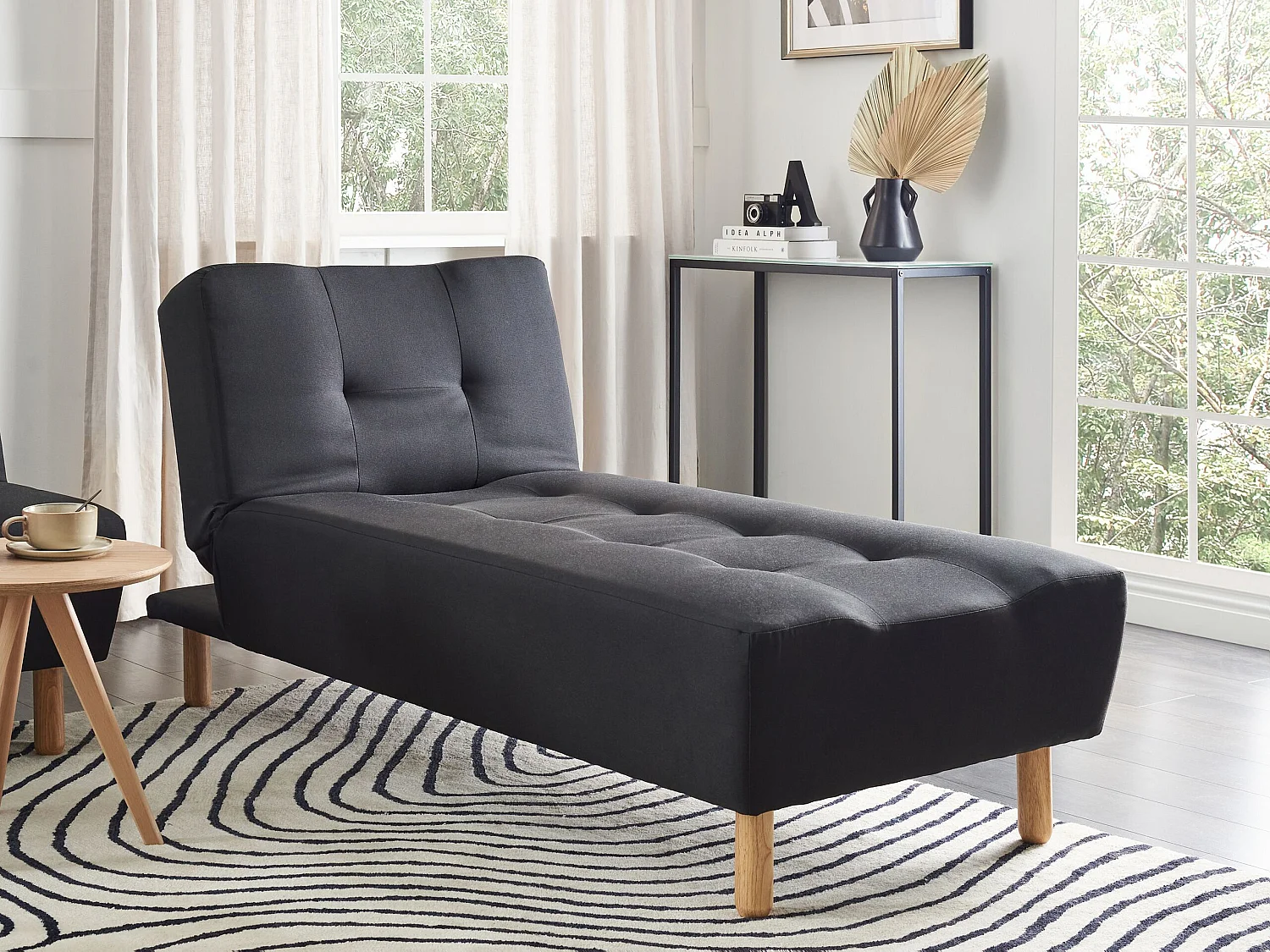 Chaise longue ALSTEN Tissu Noir