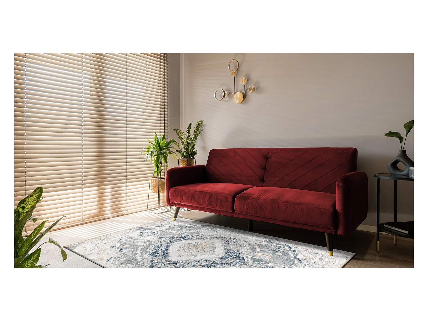 DISTIN 0816A blau / hellgrün / weiß moderner Teppich - Ornament, Vin 160x230 cm