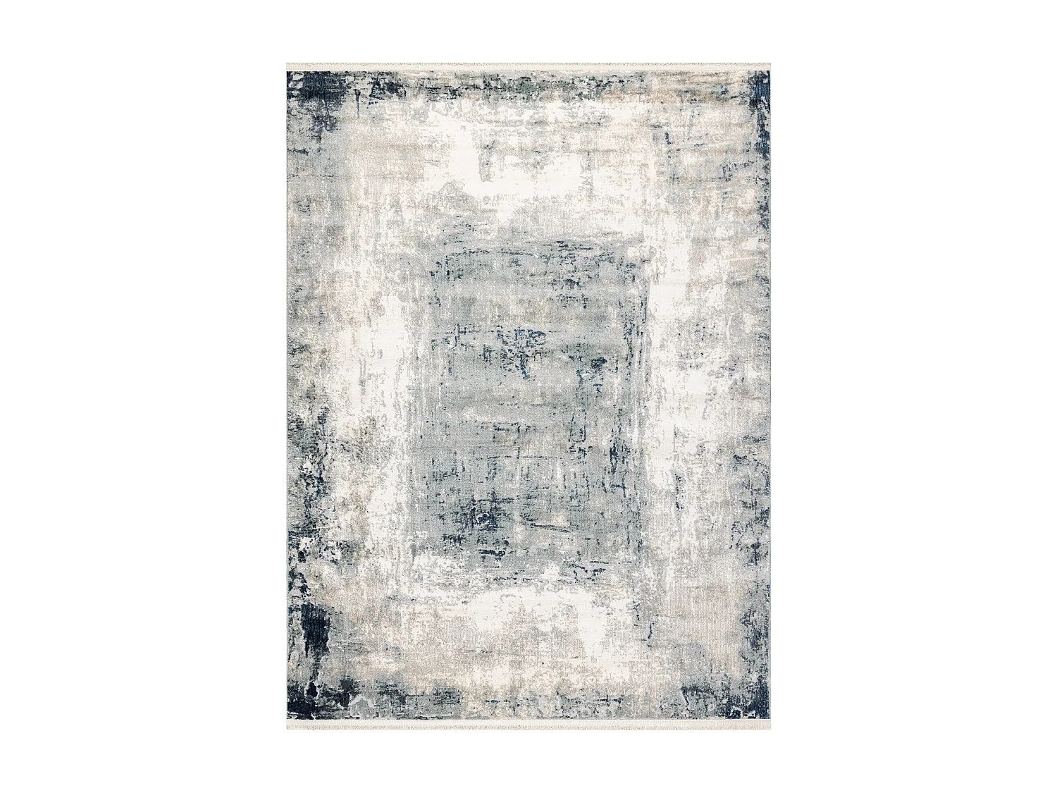 DISTIN 0845A weiß / marineblau / blau moderner Teppich - Abstraktion, 160x230 cm
