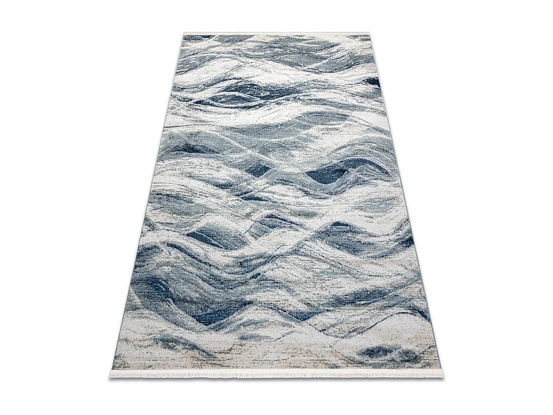 Dywan DISTIN 0849A granatowy / niebieski / biały nowoczesny - Fale, v 140x190 cm