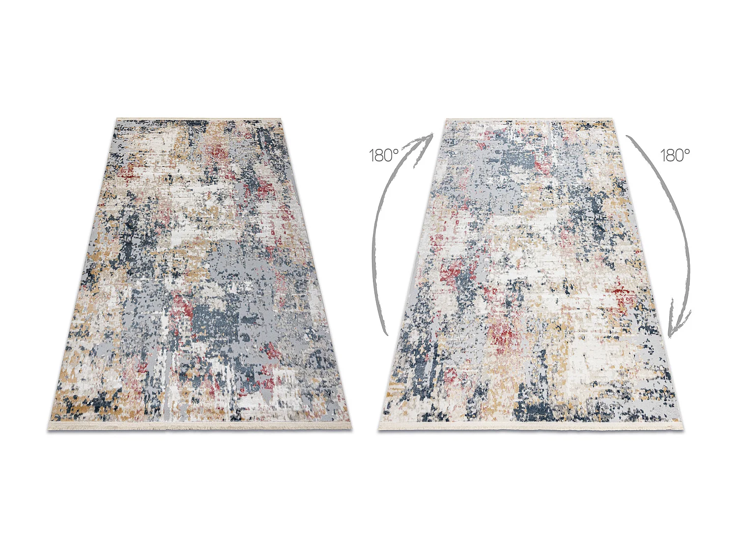 Tapis moderne DISTIN 0123A / poudre / blanc - Abstraction, vintage, fr 160x230 cm