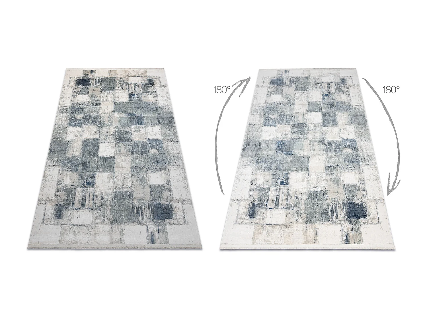 DISTIN 0143A azul marinho / azul / branco tapete moderno - Geométrico 200x290 cm