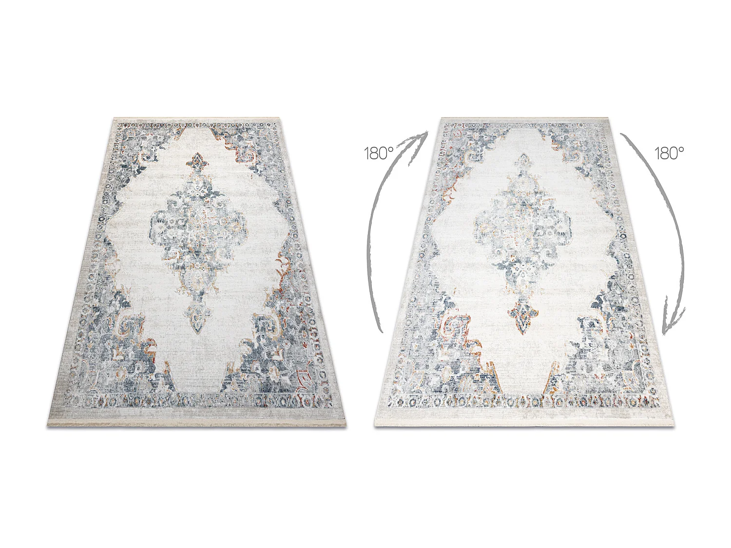 DISTIN 0826A Blanco / azul / verde claro alfombra moderna - Adorno, vi 160x230 cm