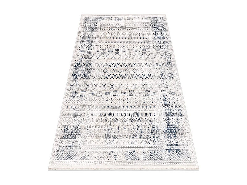 Tapis moderne DISTIN 0833A bleu marine / bleu / blanc - Boho, vintage, 160x230 cm