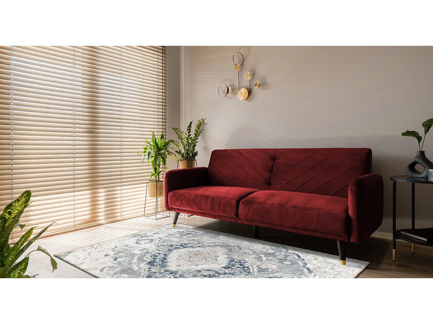 DISTIN 0816A blau / hellgrün / weiß moderner Teppich - Ornament, Vin 140x190 cm