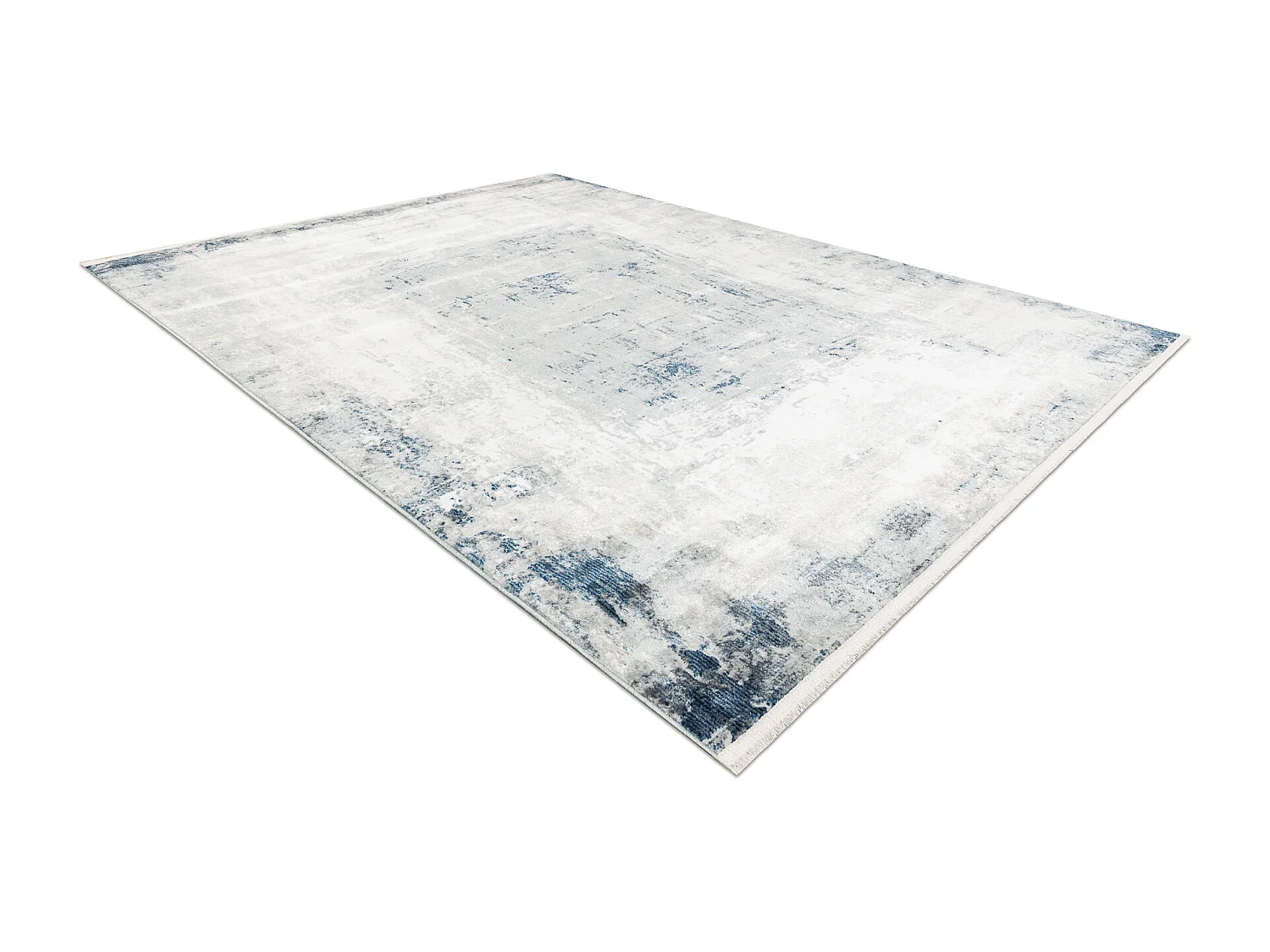 Dywan DISTIN 0845A biały / granatowy / niebieski nowoczesny - Abstrak 140x190 cm