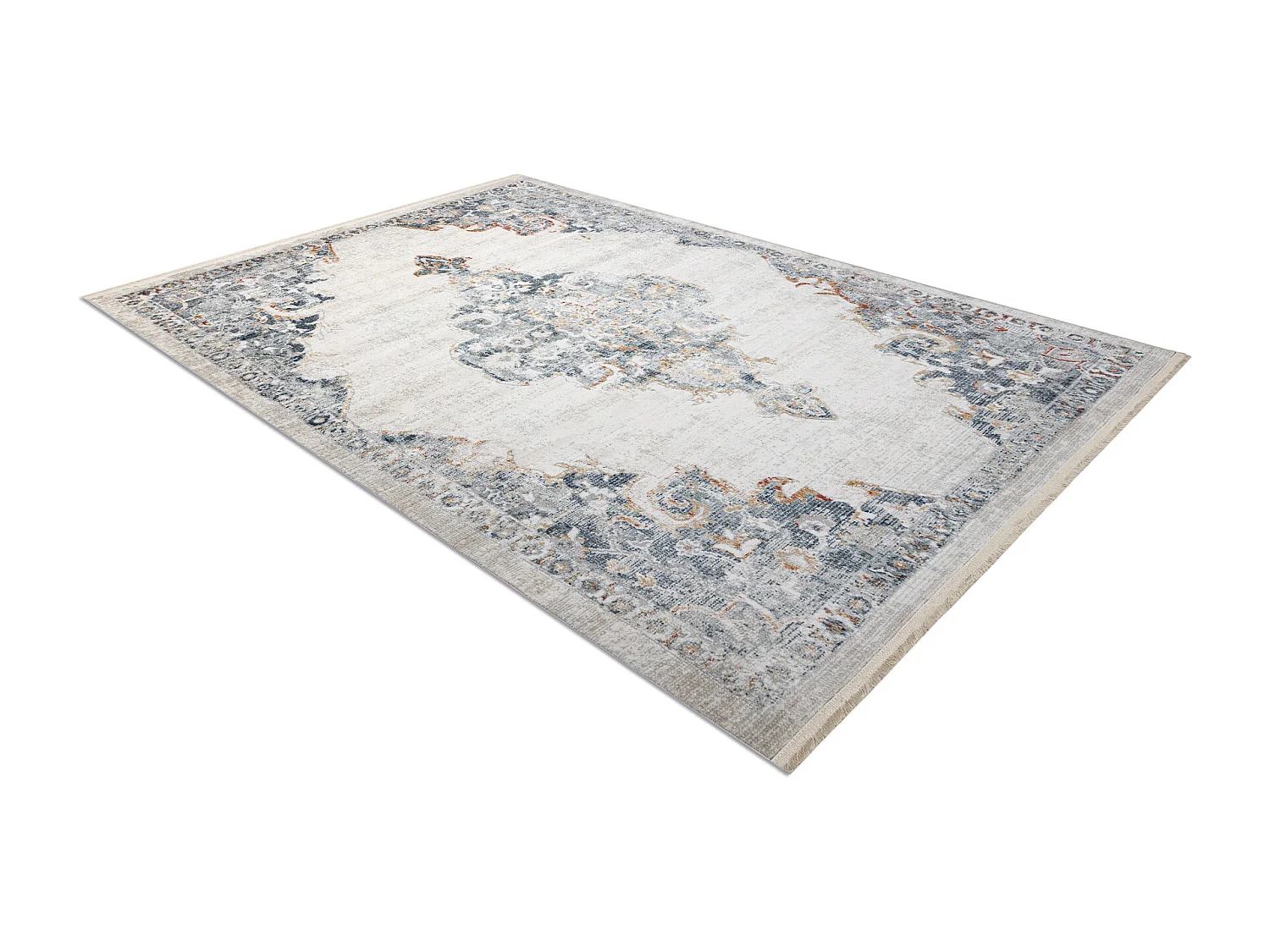 DISTIN 0826A weiß / blau / hellgrün moderner Teppich - Ornament, Vin 180x270 cm