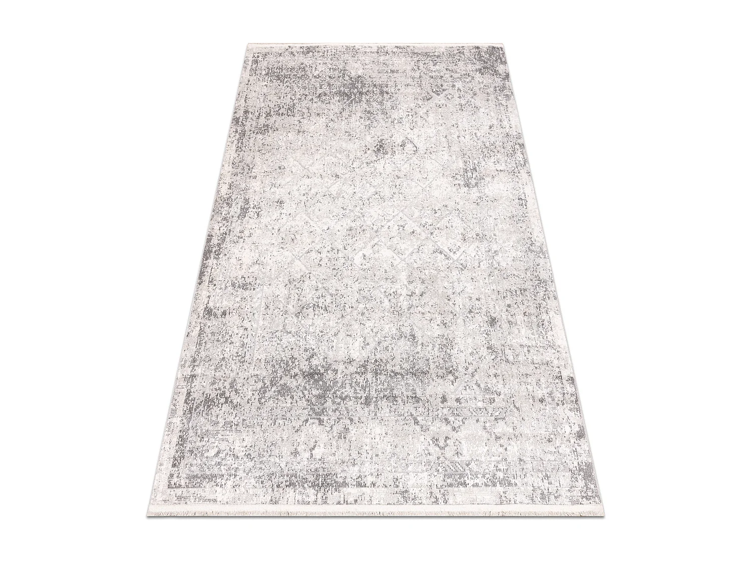 Tapis moderne DISTIN 0200A gris / gris clair / blanc - Losangos, cadre 180x270 cm